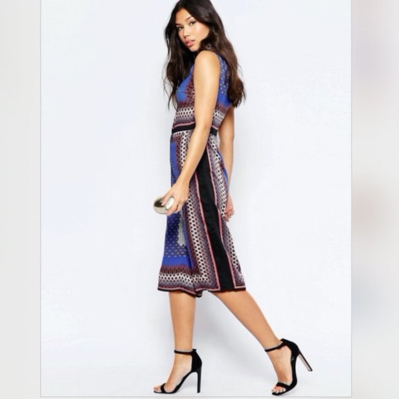 ASOS Culotte Jumpsuit In Scarf Print - Picture 3 of 7